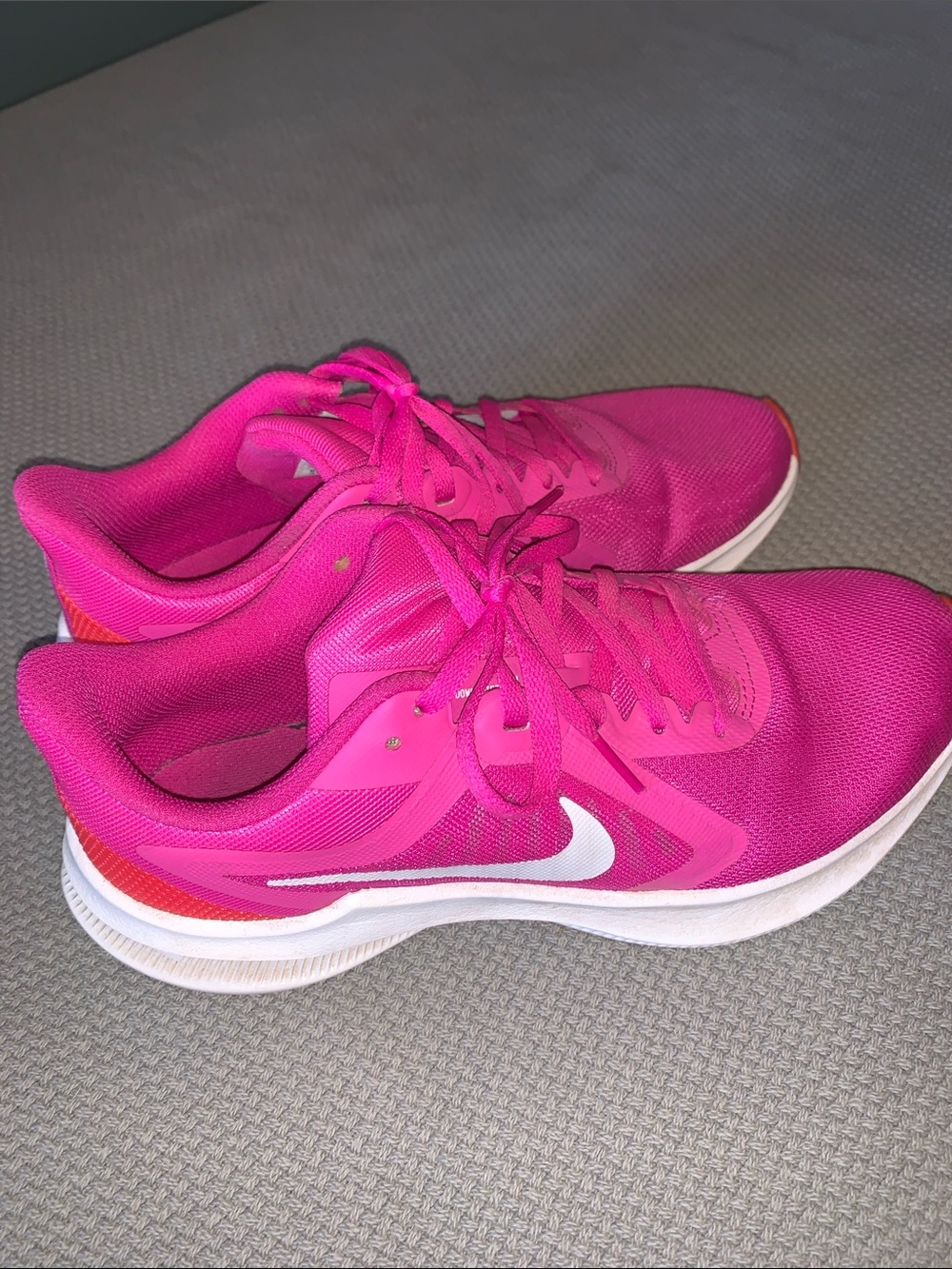 Nike Hot Pink Athletic Running Shoes with White Swoosh